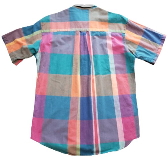 Chaps Ralph Lauren Colorblock Plaid Button Up Shirt | Men's Large L Multi-color - Picture 2 of 6